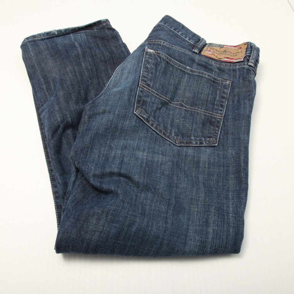 Denim & Supply Ralph Lauren Jeans Mens 38x30 Blue Straight Leg Dark Wash Cotton